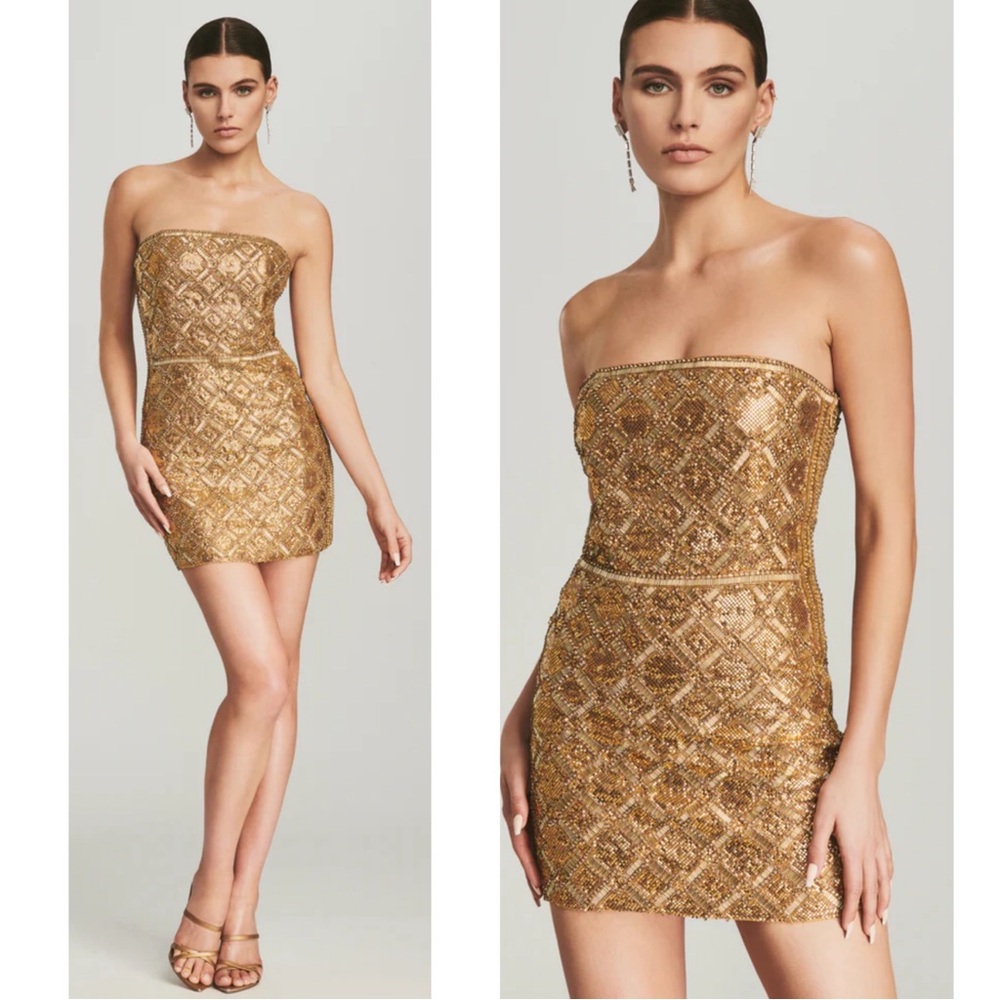 Retrofete Gold Mini Dress
